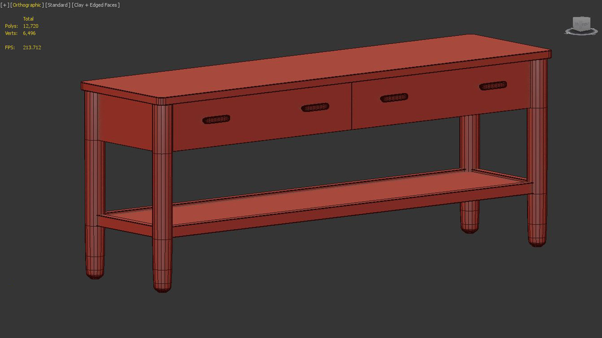 Hargrove Console 60 3D model_6