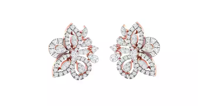 Women Earrings 3dm STL OBJ FBX Render Details  3D print model