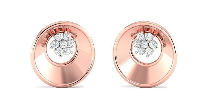 Women Earrings 3dm STL OBJ FBX Render Details  3D print model