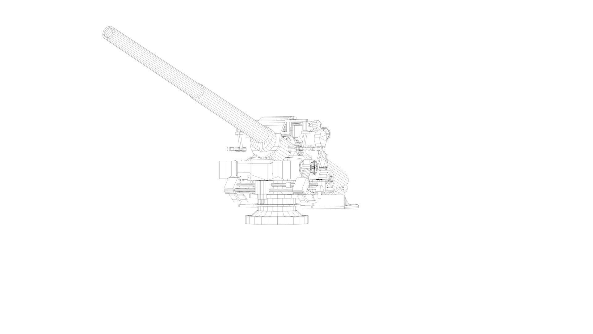 Bofors 15cm 150mm 50 Mk6 Naval Gun and Artillery 3D model_16