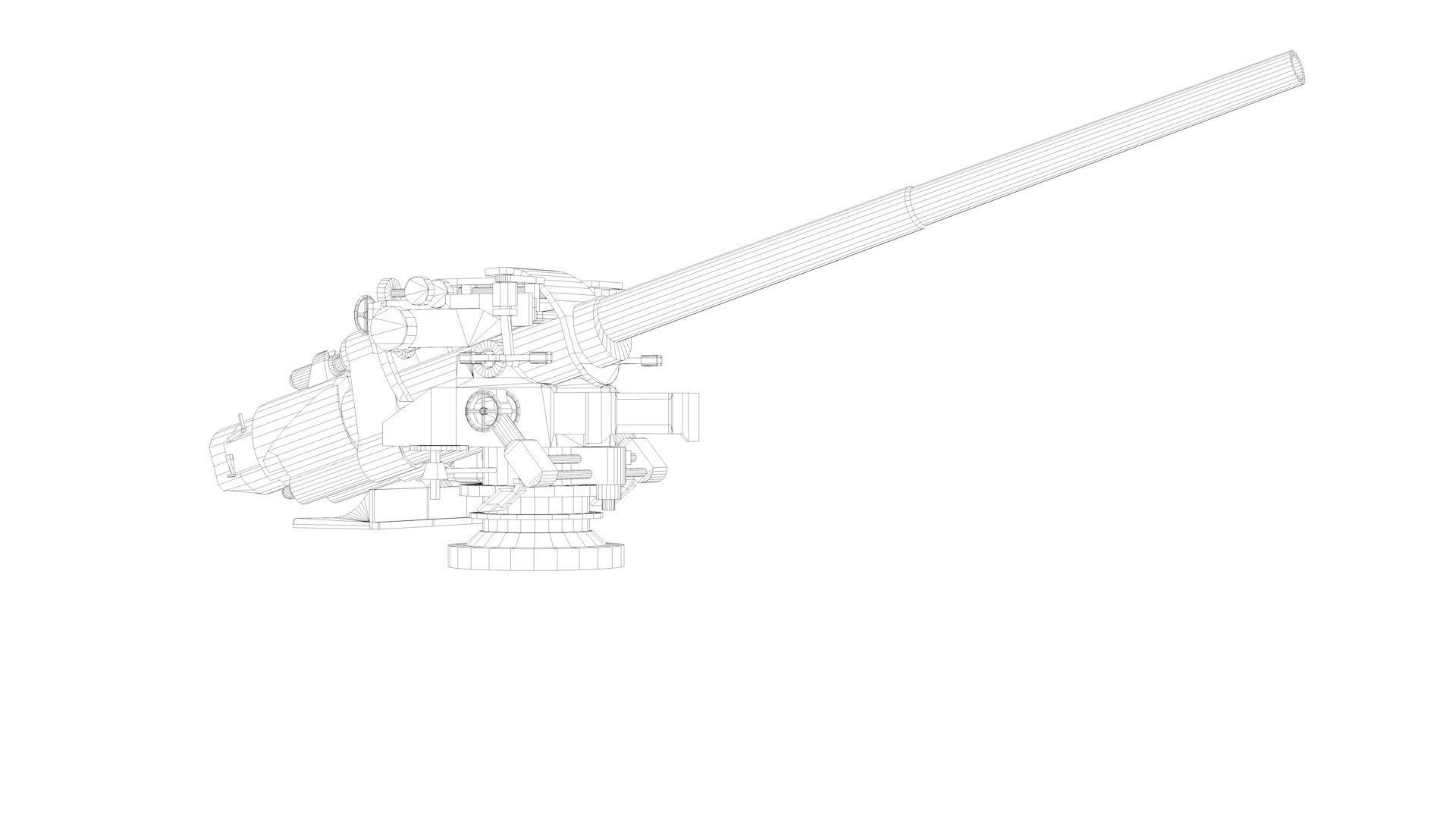 Bofors 15cm 150mm 50 Mk6 Naval Gun and Artillery 3D model_18