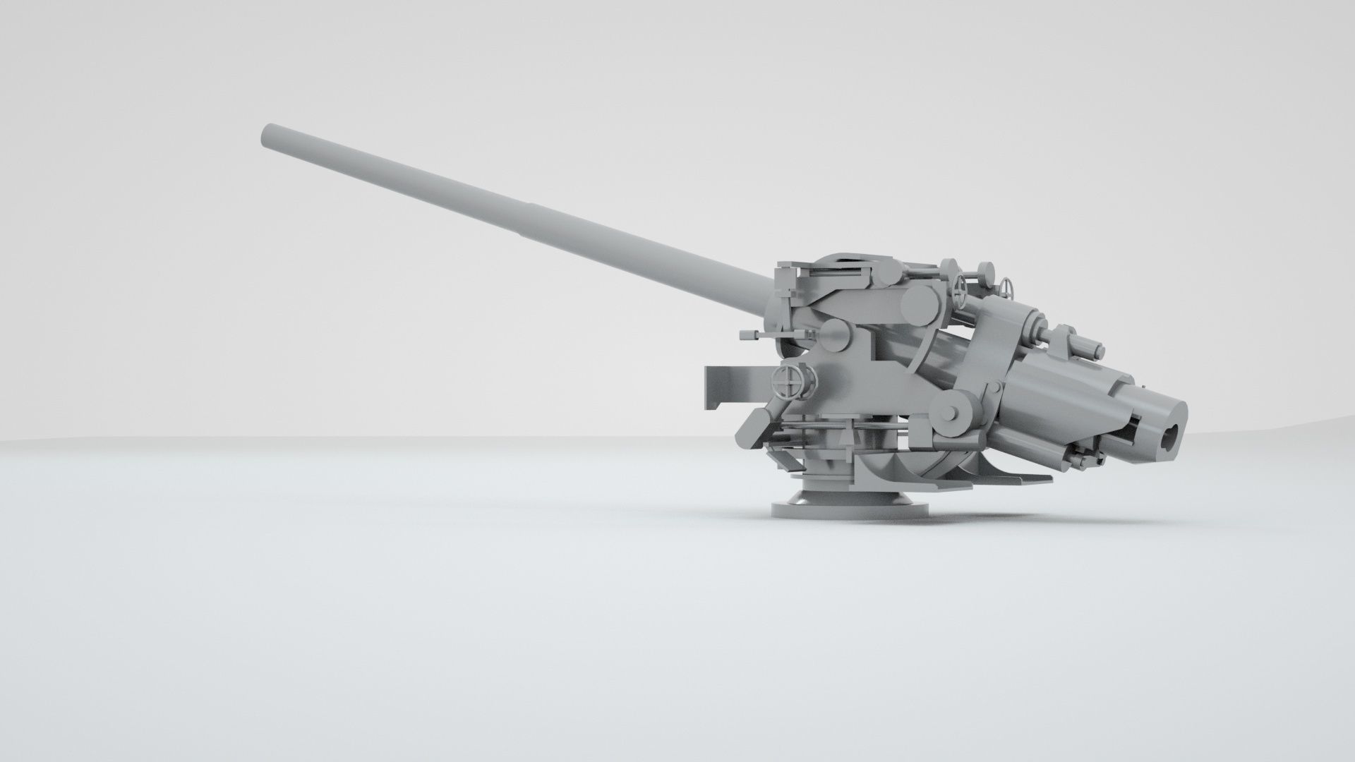 Bofors 15cm 150mm 50 Mk6 Naval Gun and Artillery 3D model_7