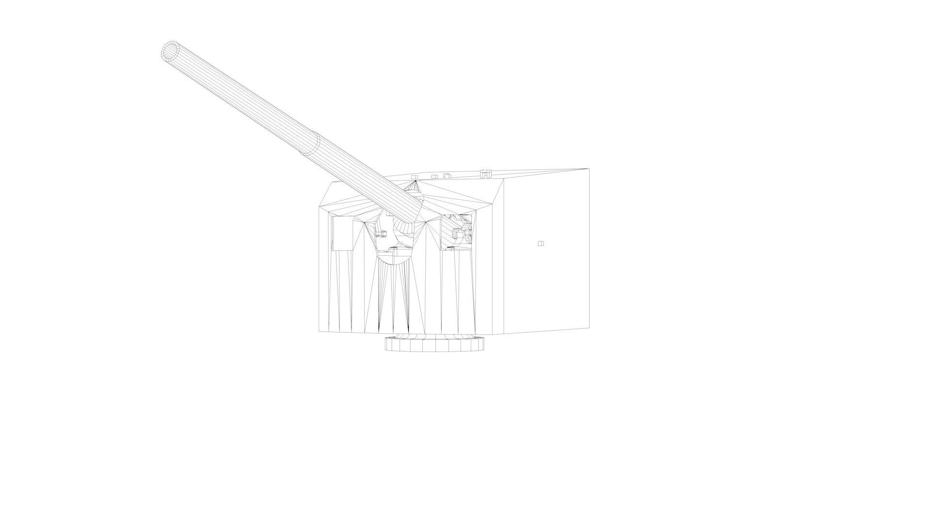 Bofors 15cm 150mm 50 Mk6 Naval Gun and Artillery 3D model_24