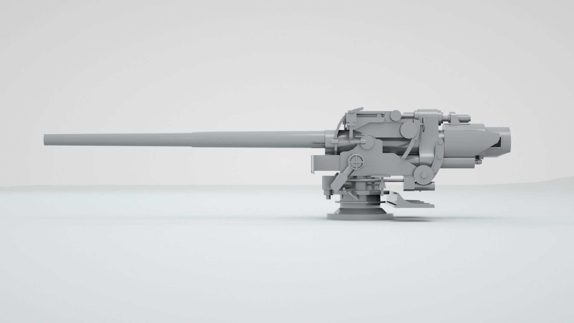 Bofors 15cm 150mm 50 Mk6 Naval Gun and Artillery 3D model_8