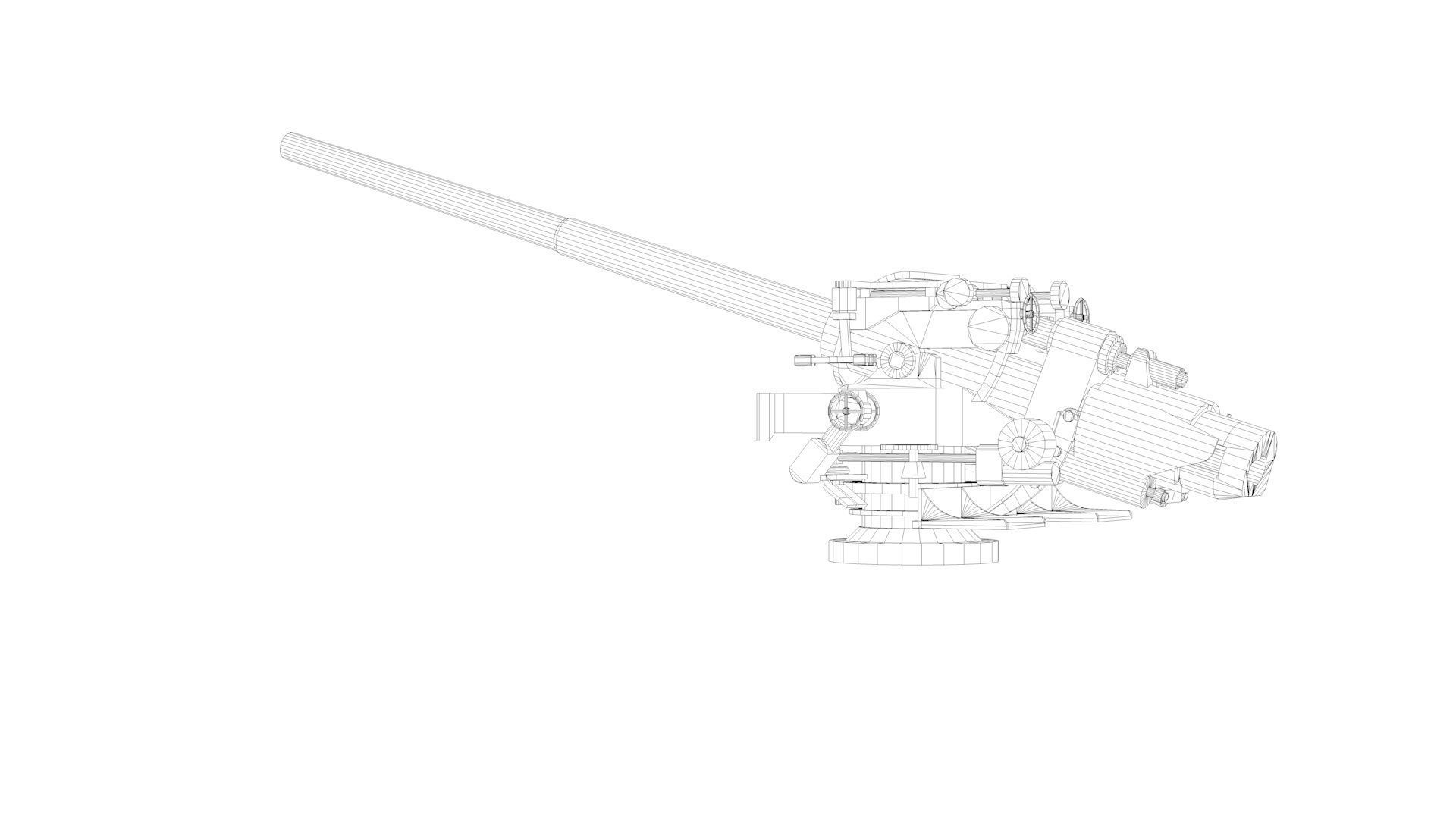 Bofors 15cm 150mm 50 Mk6 Naval Gun and Artillery 3D model_17