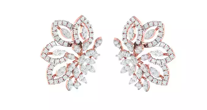 Women Earrings 3dm STL OBJ FBX Render Details  3D print model