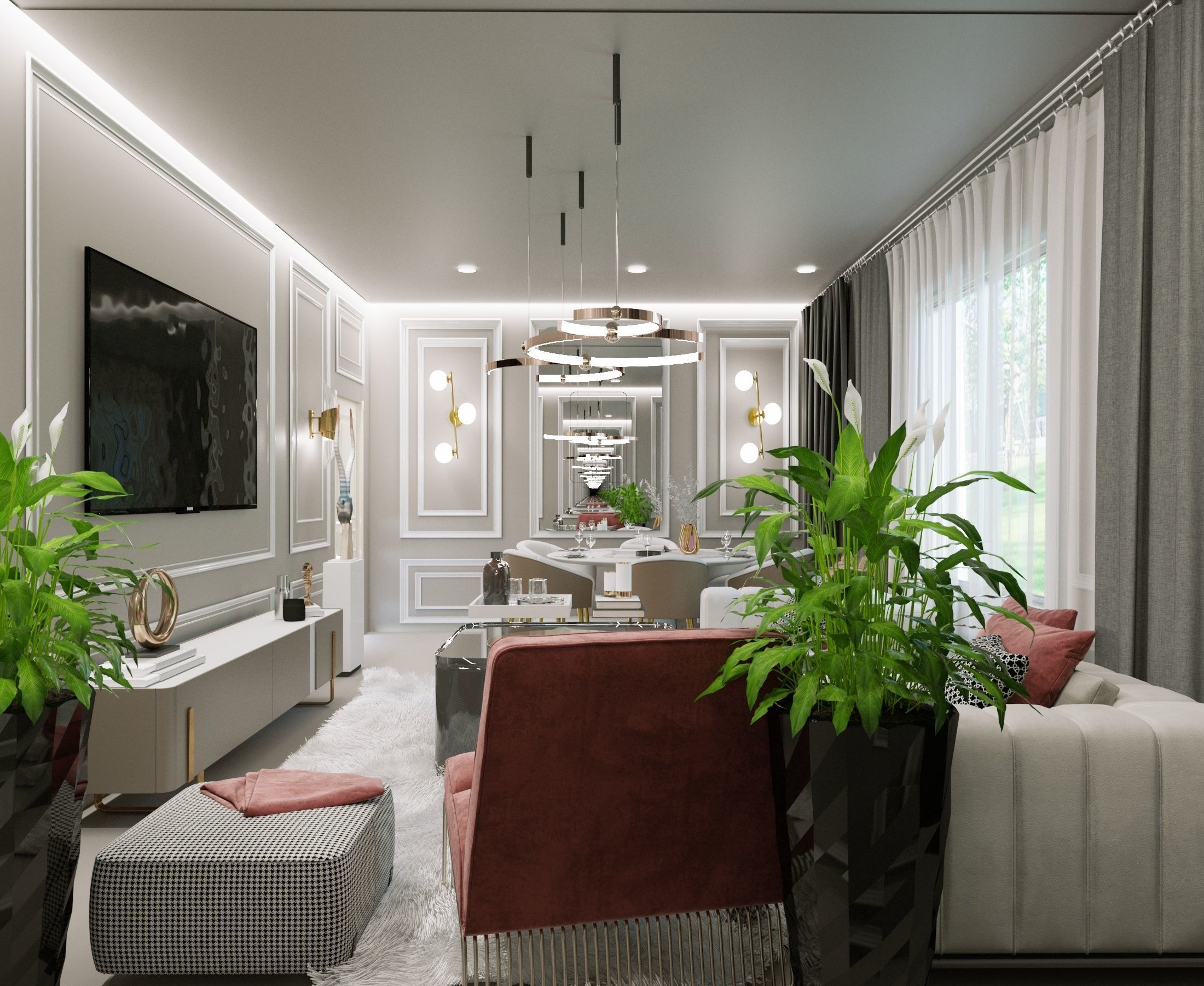 living room free 3D model 3D printable | CGTrader