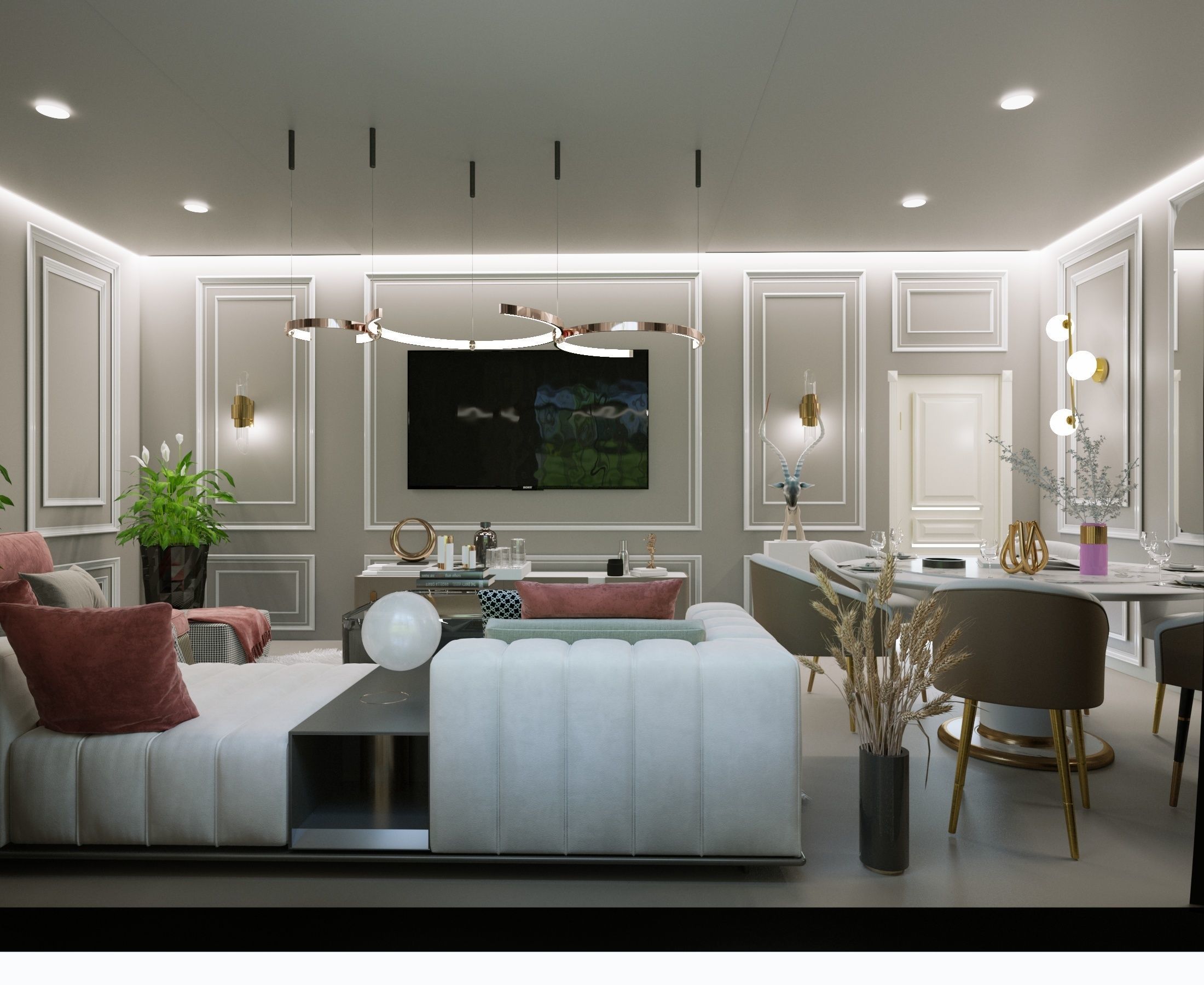 living room free 3D model 3D printable | CGTrader