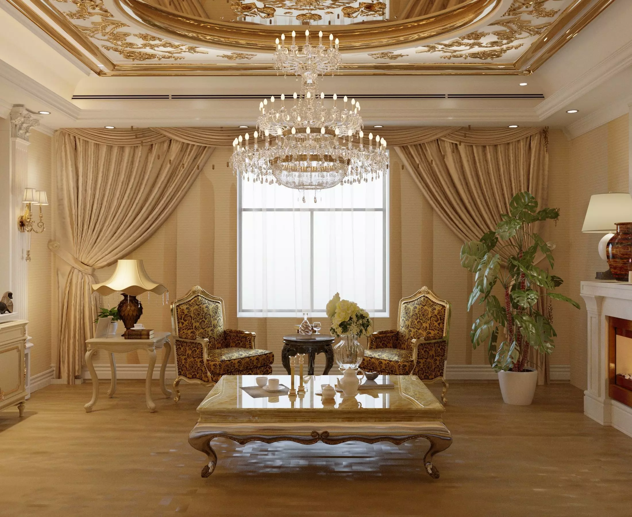 classic living room Free 3D print model