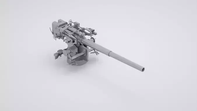 127mm 128mm SK C - 34 Naval Gun 3D model