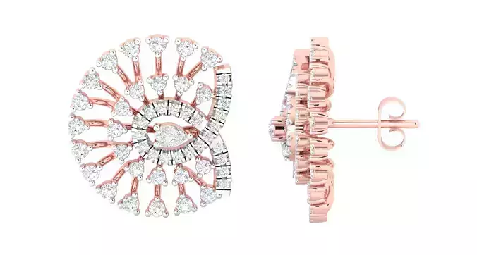 Women Earrings 3dm STL OBJ FBX Renders Details 