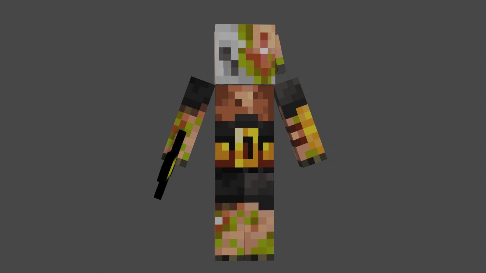 MINECRAFT ZOMBIFIED PIGLIN RIGGED ANIMATED Low-poly 3D model Low-poly 3D model_2