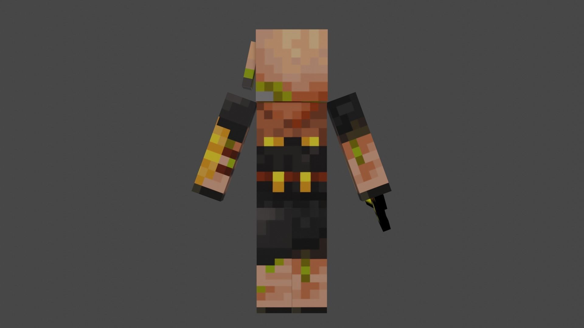 MINECRAFT ZOMBIFIED PIGLIN RIGGED ANIMATED Low-poly 3D model Low-poly 3D model_7