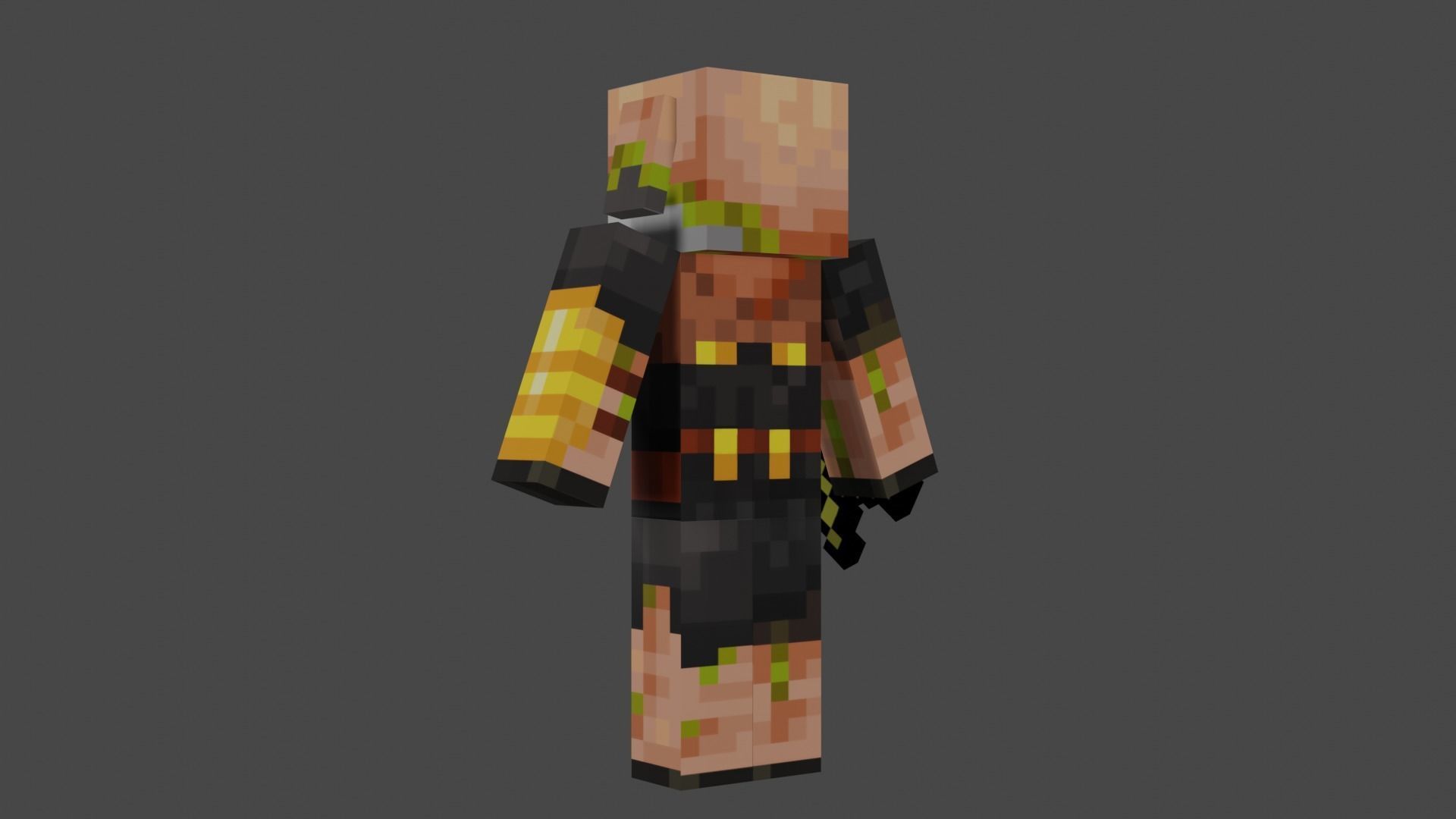 MINECRAFT ZOMBIFIED PIGLIN RIGGED ANIMATED Low-poly 3D model Low-poly 3D model_8