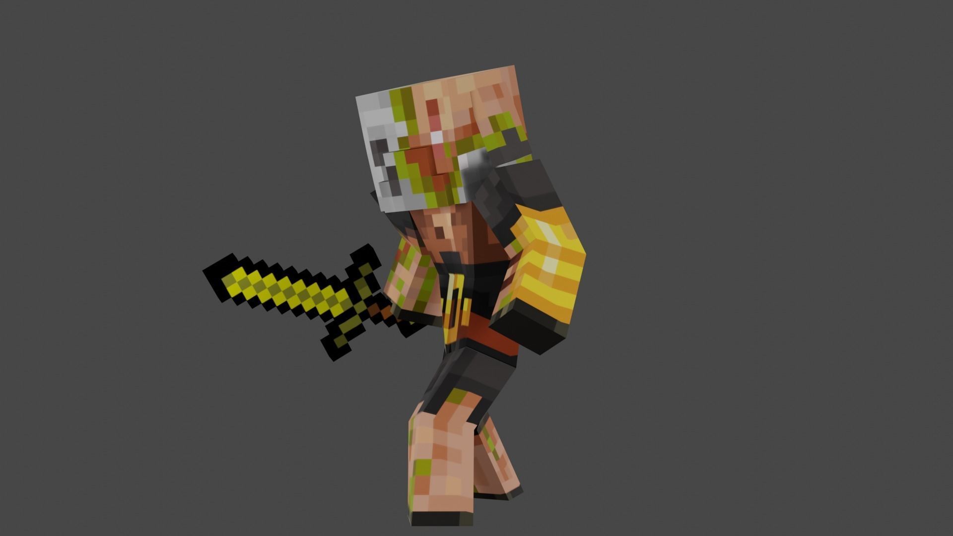 MINECRAFT ZOMBIFIED PIGLIN RIGGED ANIMATED Low-poly 3D model Low-poly 3D model_22