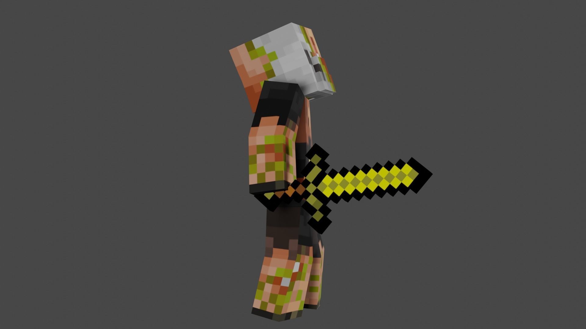 MINECRAFT ZOMBIFIED PIGLIN RIGGED ANIMATED Low-poly 3D model Low-poly 3D model_15