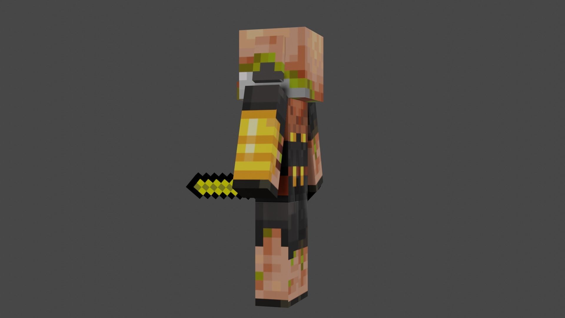 MINECRAFT ZOMBIFIED PIGLIN RIGGED ANIMATED Low-poly 3D model Low-poly 3D model_9