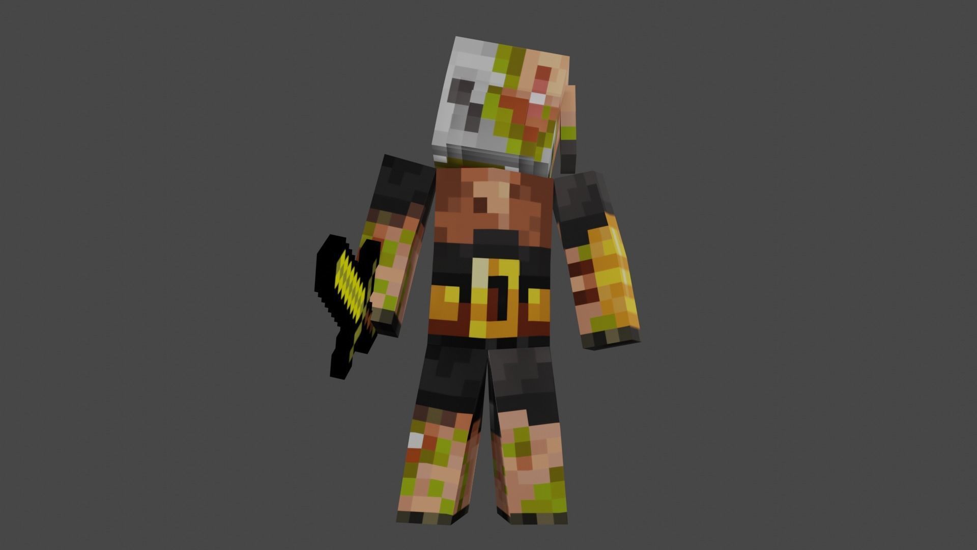 MINECRAFT ZOMBIFIED PIGLIN RIGGED ANIMATED Low-poly 3D model Low-poly 3D model_13