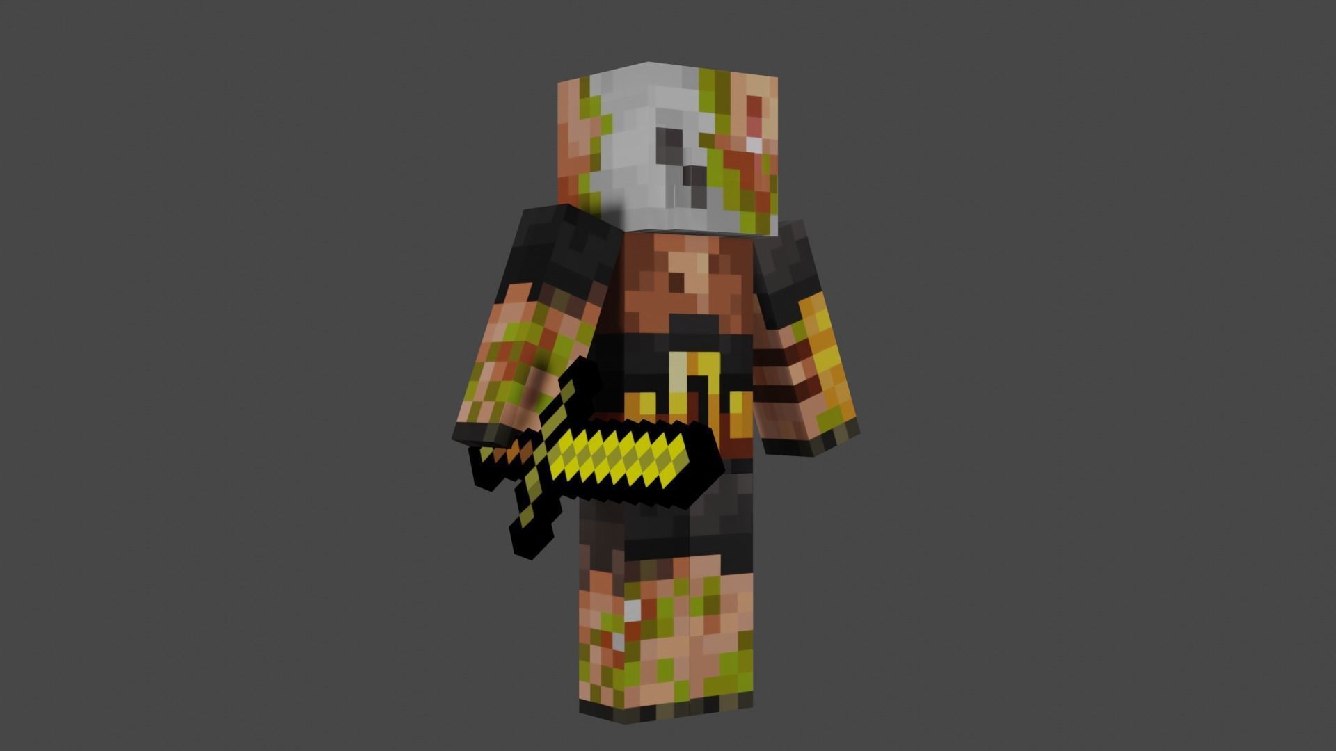 MINECRAFT ZOMBIFIED PIGLIN RIGGED ANIMATED Low-poly 3D model Low-poly 3D model_3