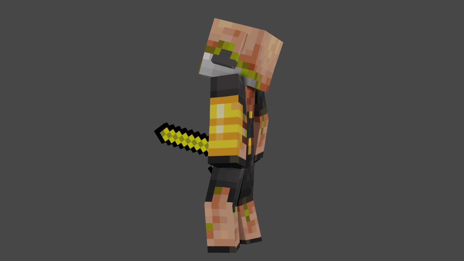 MINECRAFT ZOMBIFIED PIGLIN RIGGED ANIMATED Low-poly 3D model Low-poly 3D model_20