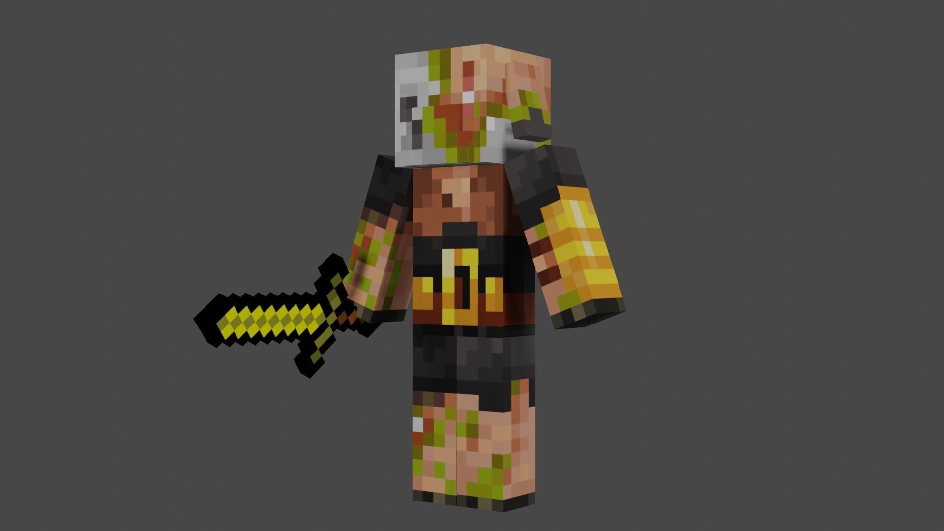 MINECRAFT ZOMBIFIED PIGLIN RIGGED ANIMATED Low-poly 3D model Low-poly 3D model_11