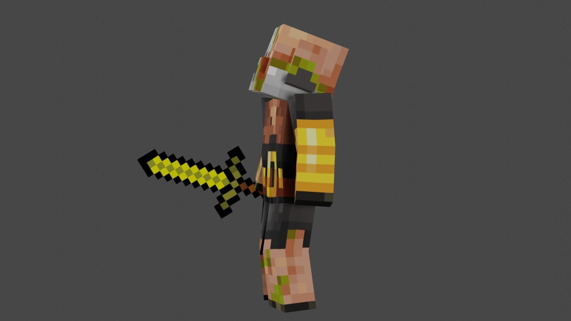 MINECRAFT ZOMBIFIED PIGLIN RIGGED ANIMATED Low-poly 3D model Low-poly 3D model_21