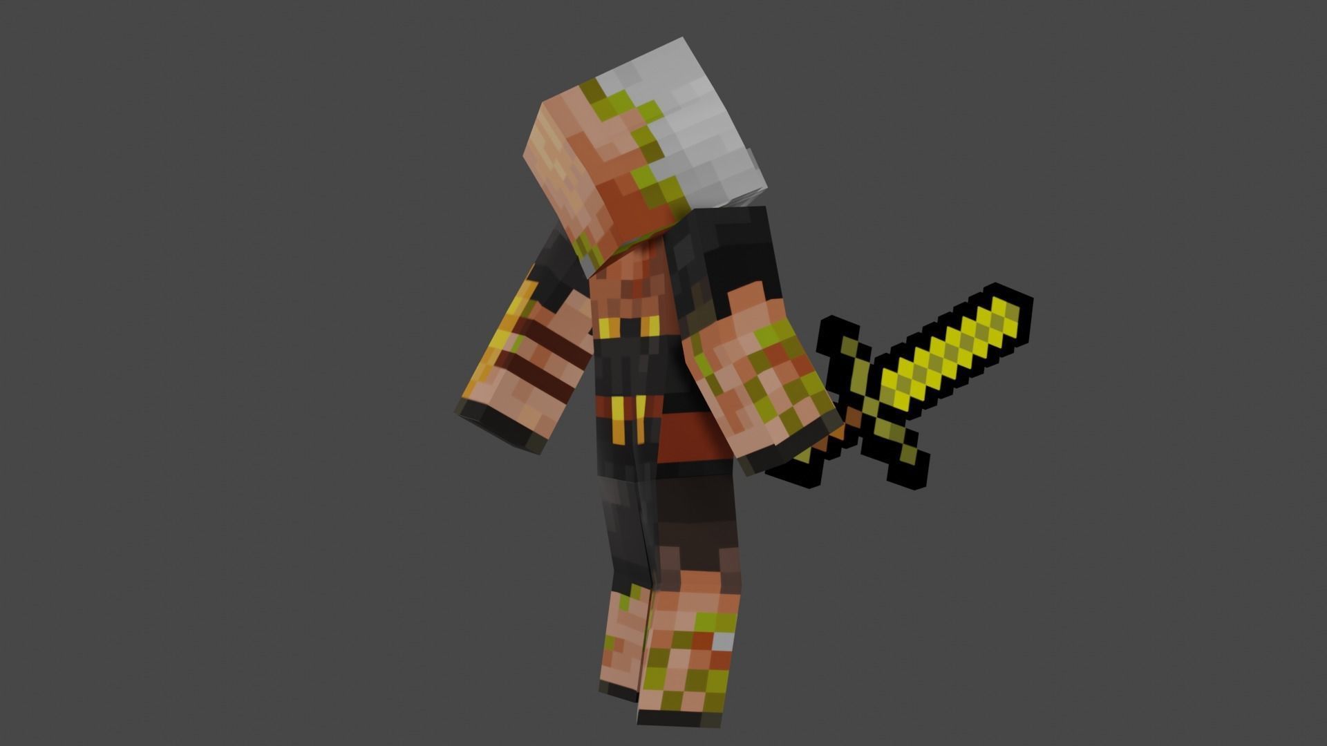 MINECRAFT ZOMBIFIED PIGLIN RIGGED ANIMATED Low-poly 3D model Low-poly 3D model_16