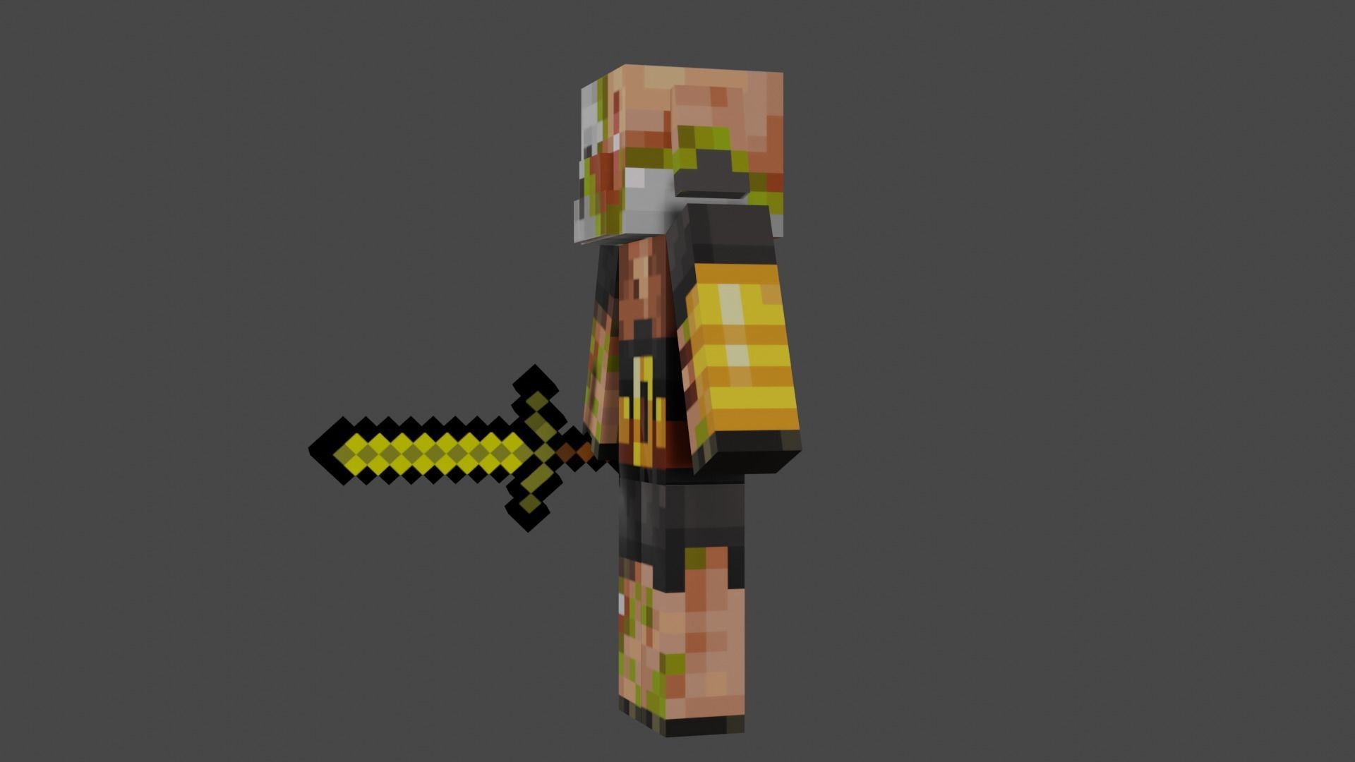 MINECRAFT ZOMBIFIED PIGLIN RIGGED ANIMATED Low-poly 3D model Low-poly 3D model_10