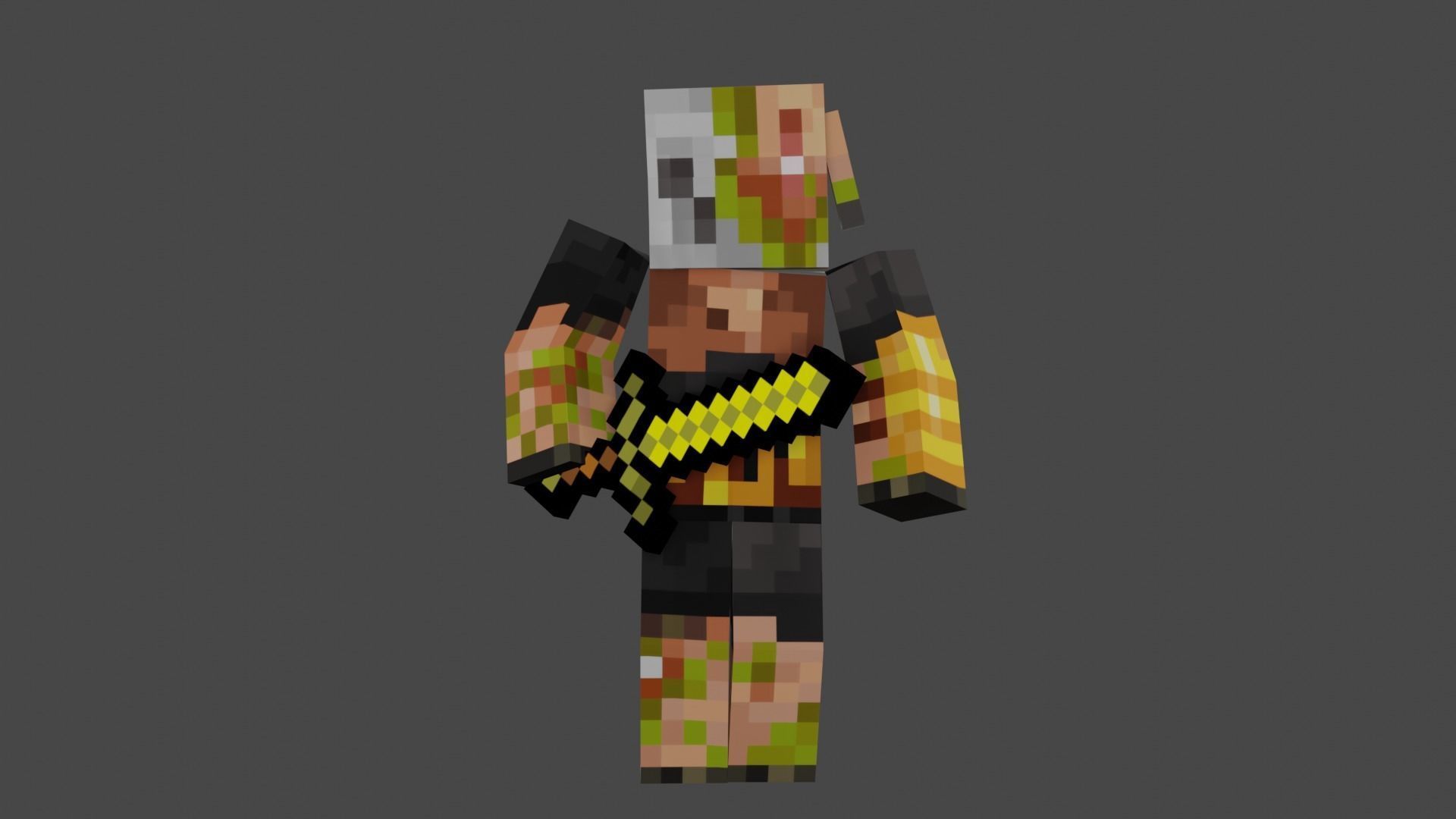 MINECRAFT ZOMBIFIED PIGLIN RIGGED ANIMATED Low-poly 3D model Low-poly 3D model_26