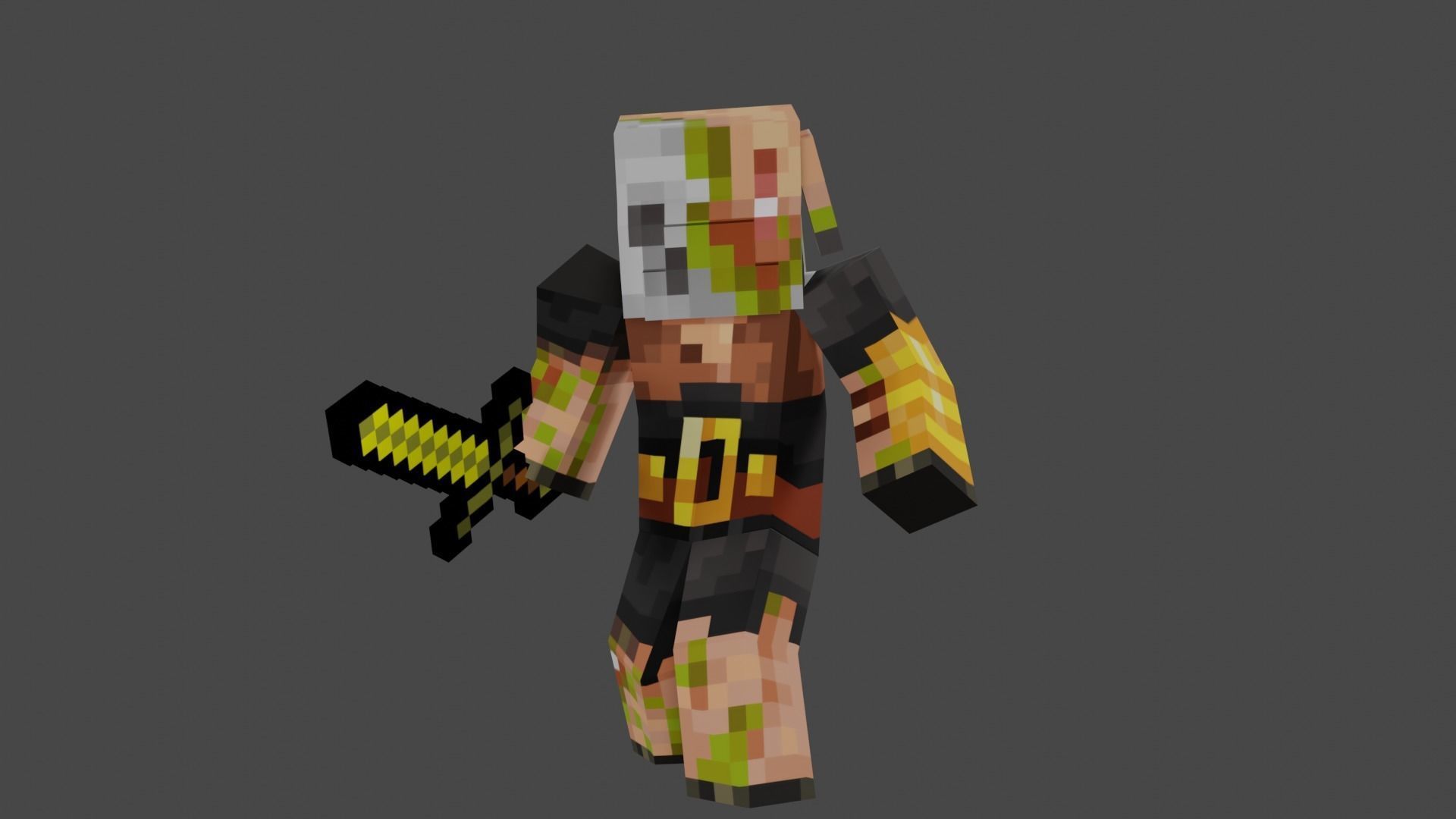 MINECRAFT ZOMBIFIED PIGLIN RIGGED ANIMATED Low-poly 3D model Low-poly 3D model_24