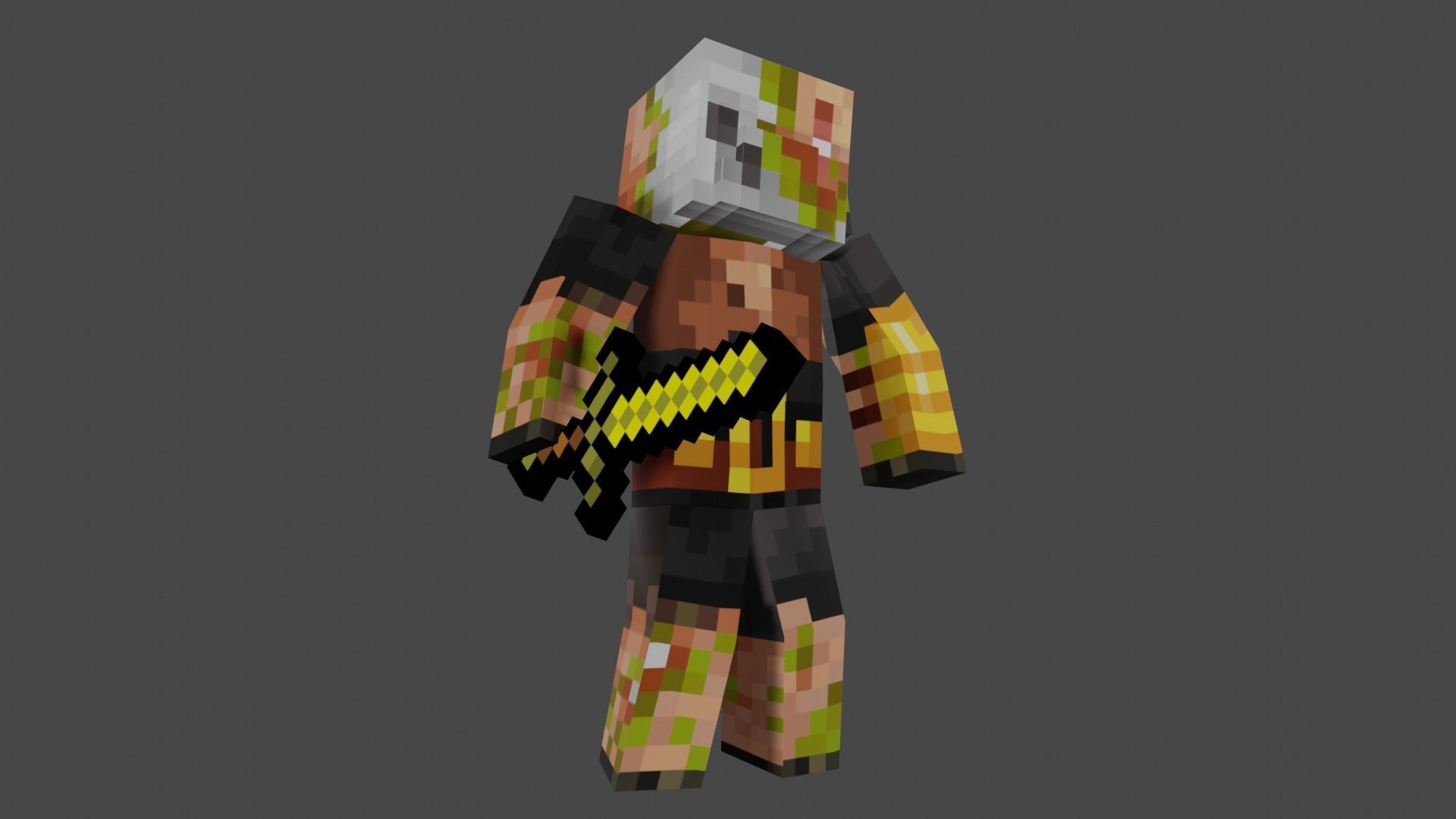 MINECRAFT ZOMBIFIED PIGLIN RIGGED ANIMATED Low-poly 3D model Low-poly 3D model_14