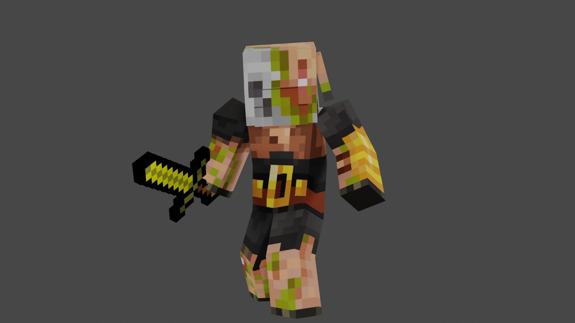 MINECRAFT ZOMBIFIED PIGLIN RIGGED ANIMATED Low-poly 3D model Low-poly 3D model_25