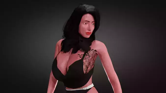 Super Hot Female 3d Character Low-poly 3D model