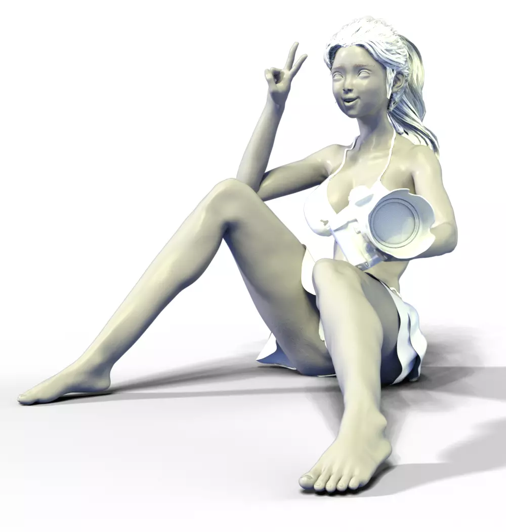 YOUNG GIRL PHOTOGRAPHER SHOOTING IN JAPANESE 3D print model_0