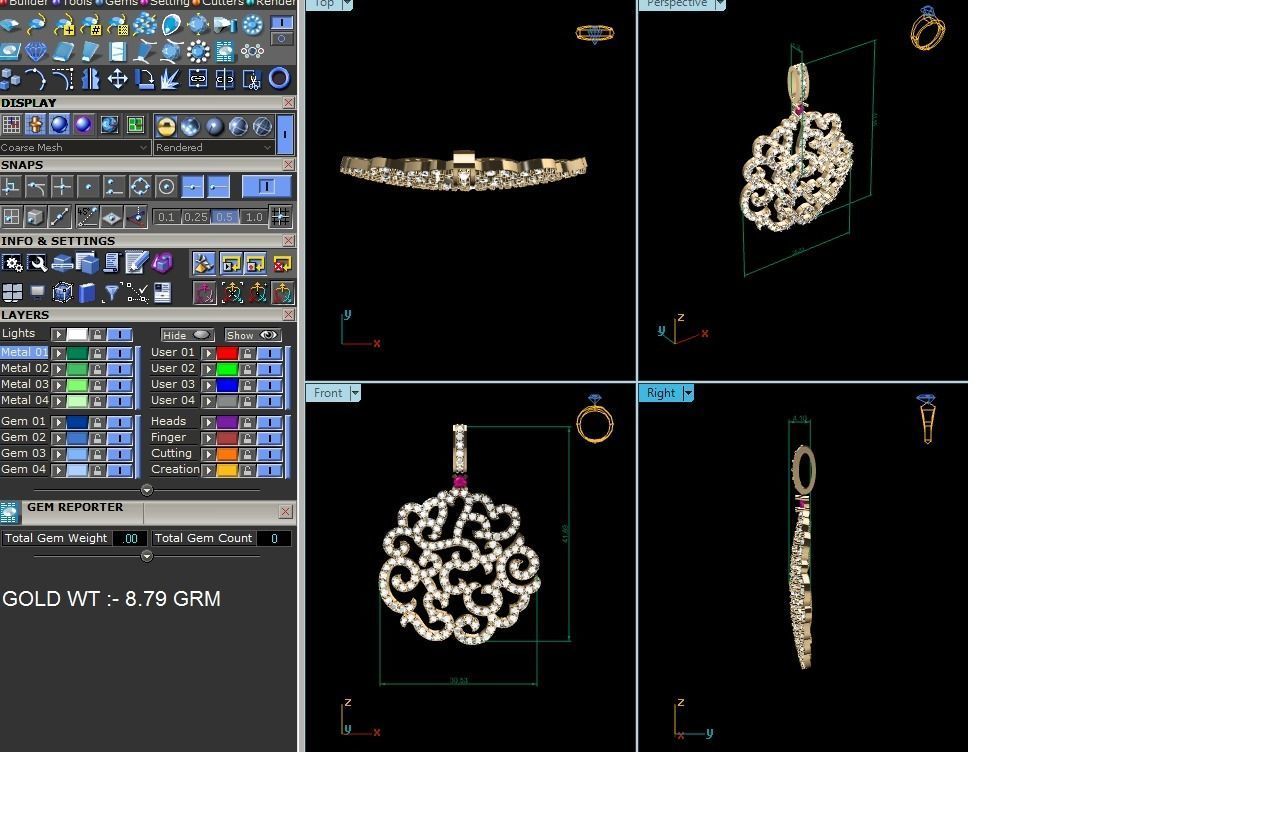 Women Pendants 3dm STL OBJ FBX Renders Details 3D print model_6