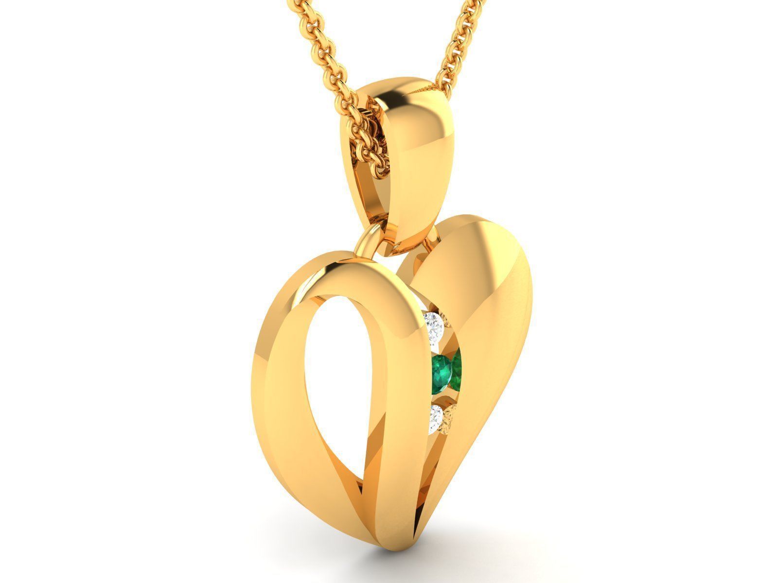 Women Heart  Pendants 3dm STL OBJ FBX Renders Details 3D print model_1