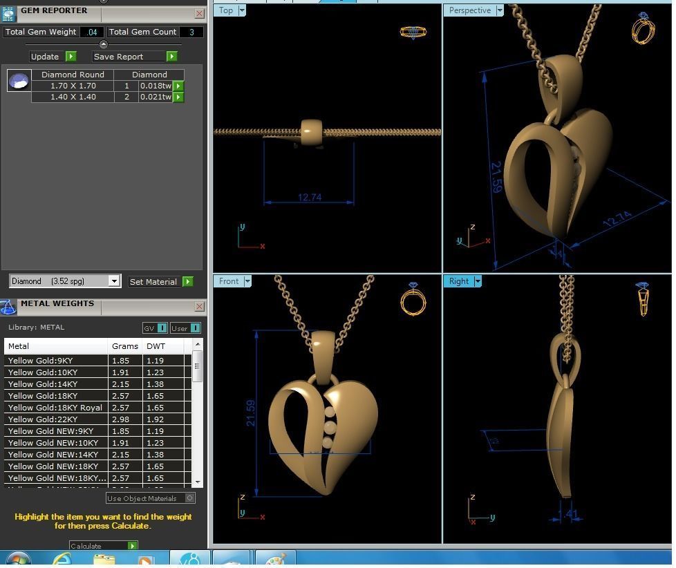 Women Heart  Pendants 3dm STL OBJ FBX Renders Details 3D print model_5