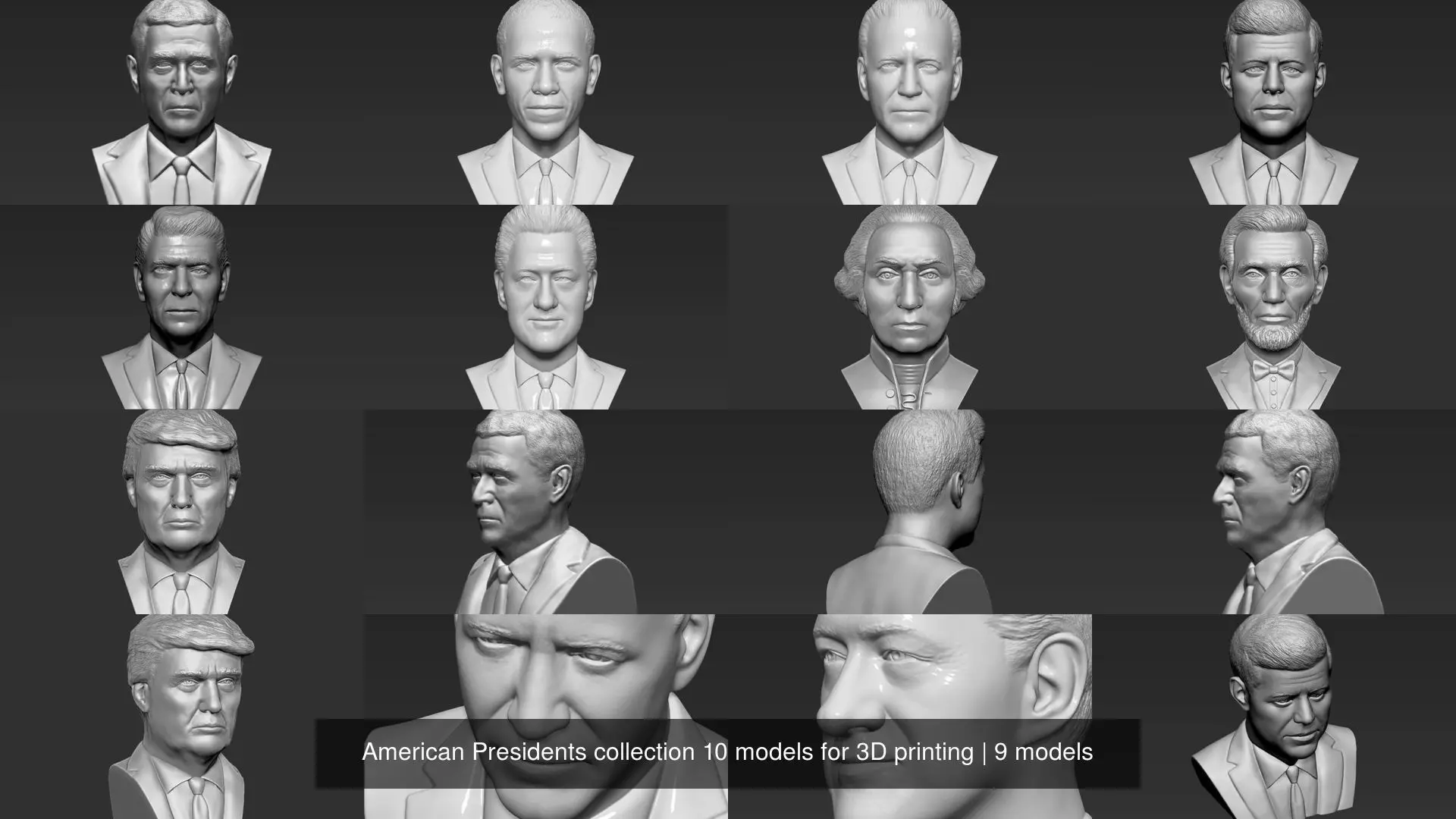 American Presidents collection 10 models for 3D printing _0