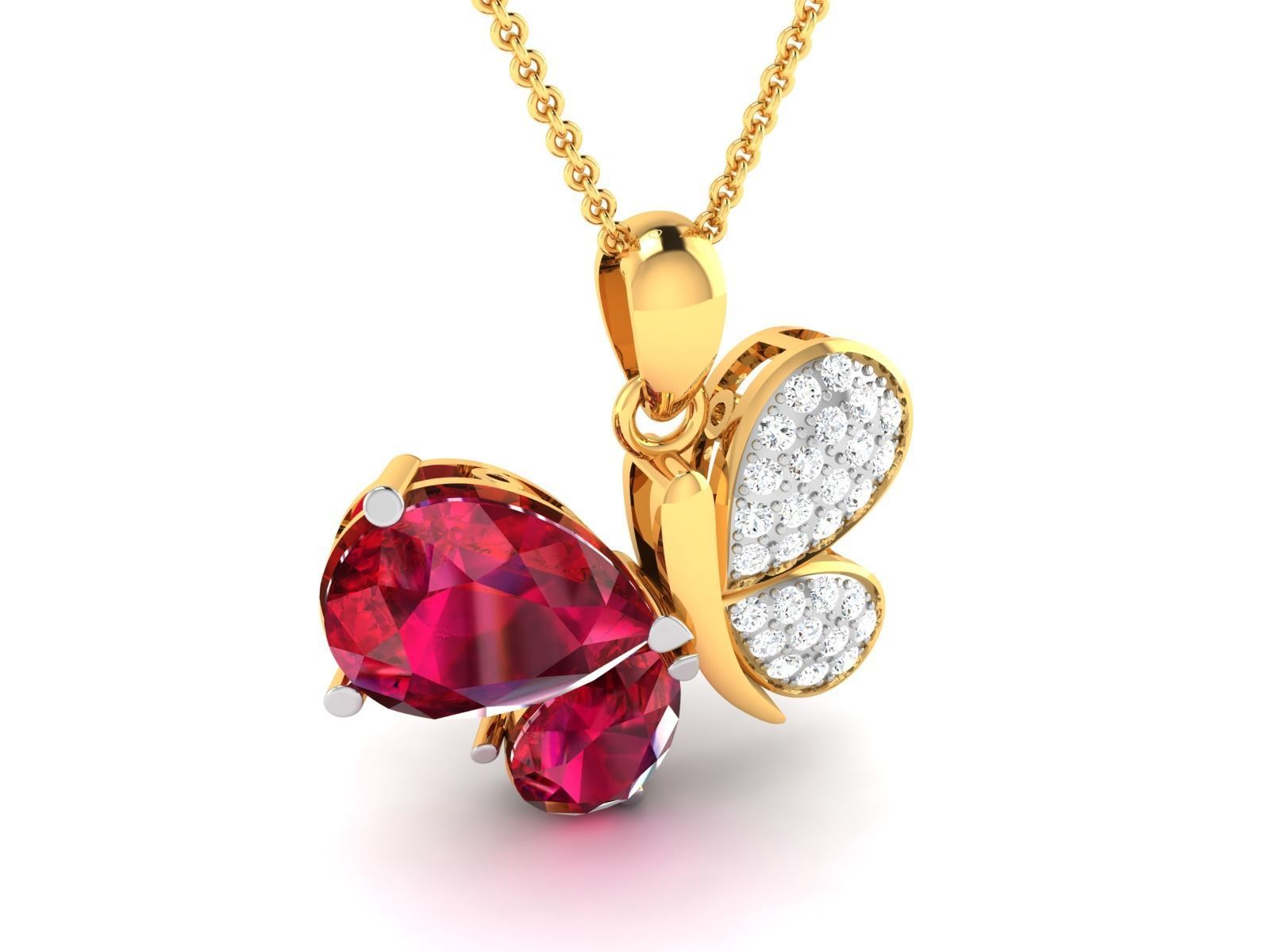 Women Pear Diamond Pendants 3dm STL OBJ FBX Renders Details 3D print model_2