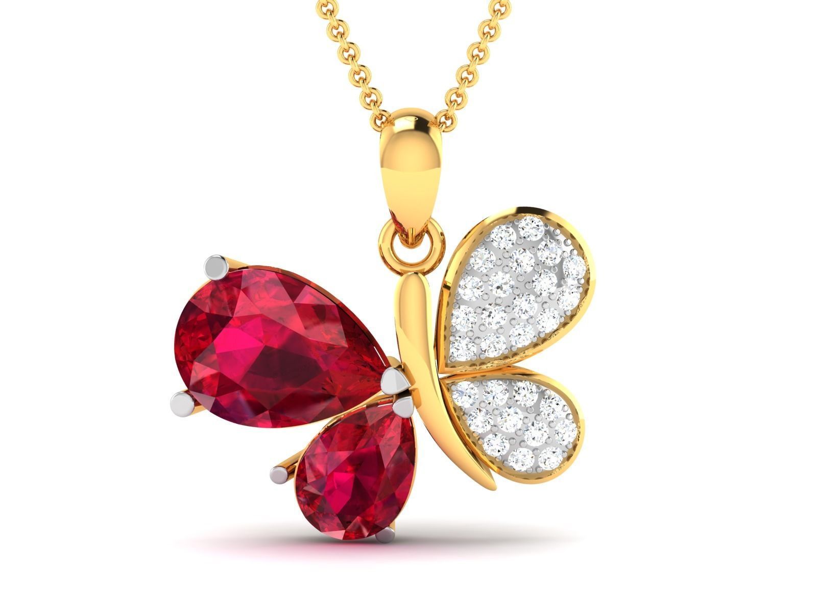 Women Pear Diamond Pendants 3dm STL OBJ FBX Renders Details 3D print model_3