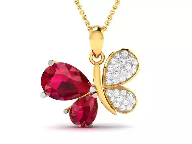 Women Pear Diamond Pendants 3dm STL OBJ FBX Renders Details 3D print model