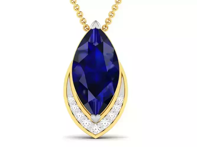 Women Marquise diamond Pendants 3dm STL OBJ FBX Renders Details