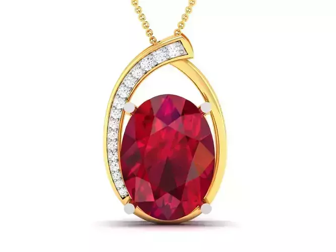 Women Oval Diamond Pendants 3dm STL OBJ FBX Renders Details