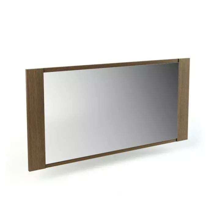 Dark Wood Wide Rectangle Mirror 3D model_0