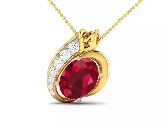 Women Oval Diamond Pendants 3dm STL OBJ FBX Renders Details