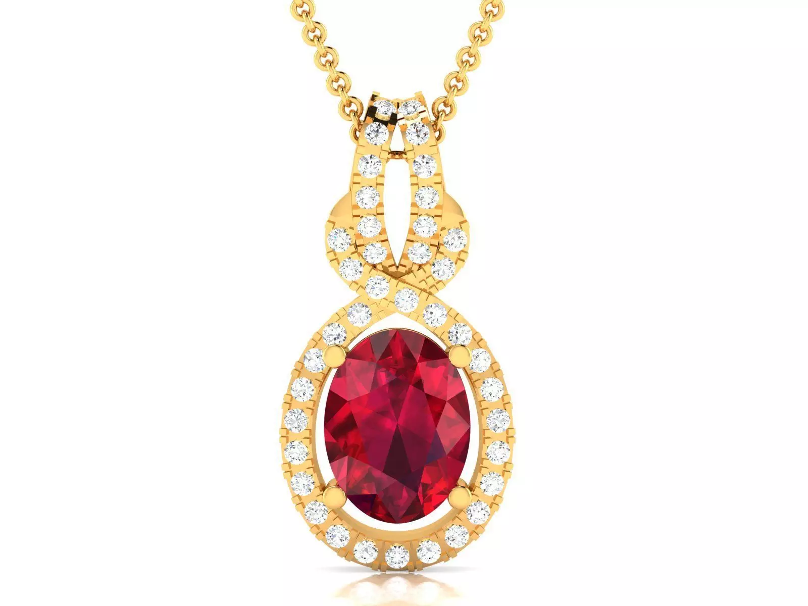 Women Oval Diamond Pendants 3dm STL OBJ FBX Renders Details 3D print model_0