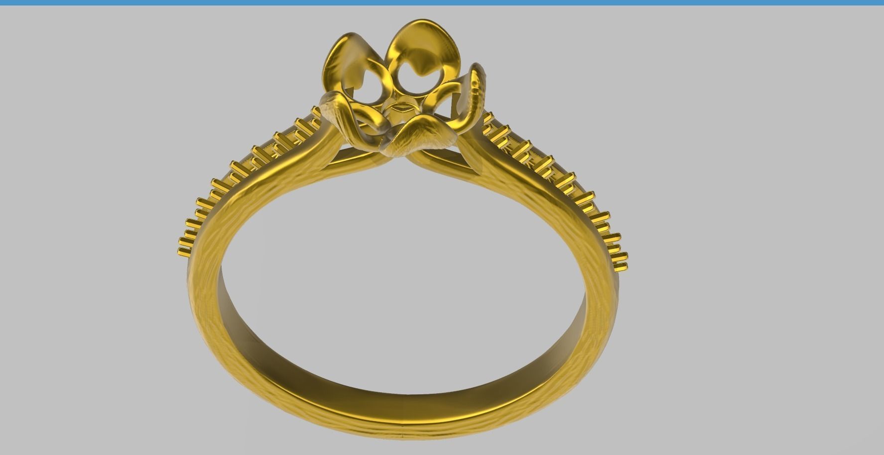 petal textured diamond ring stl verified 3D print model_1