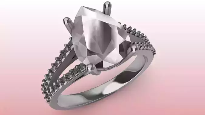 pear briiliant and princess cut shank diamond ring stl verified
