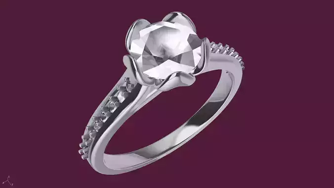 peacock petal set diamond ring stl verified