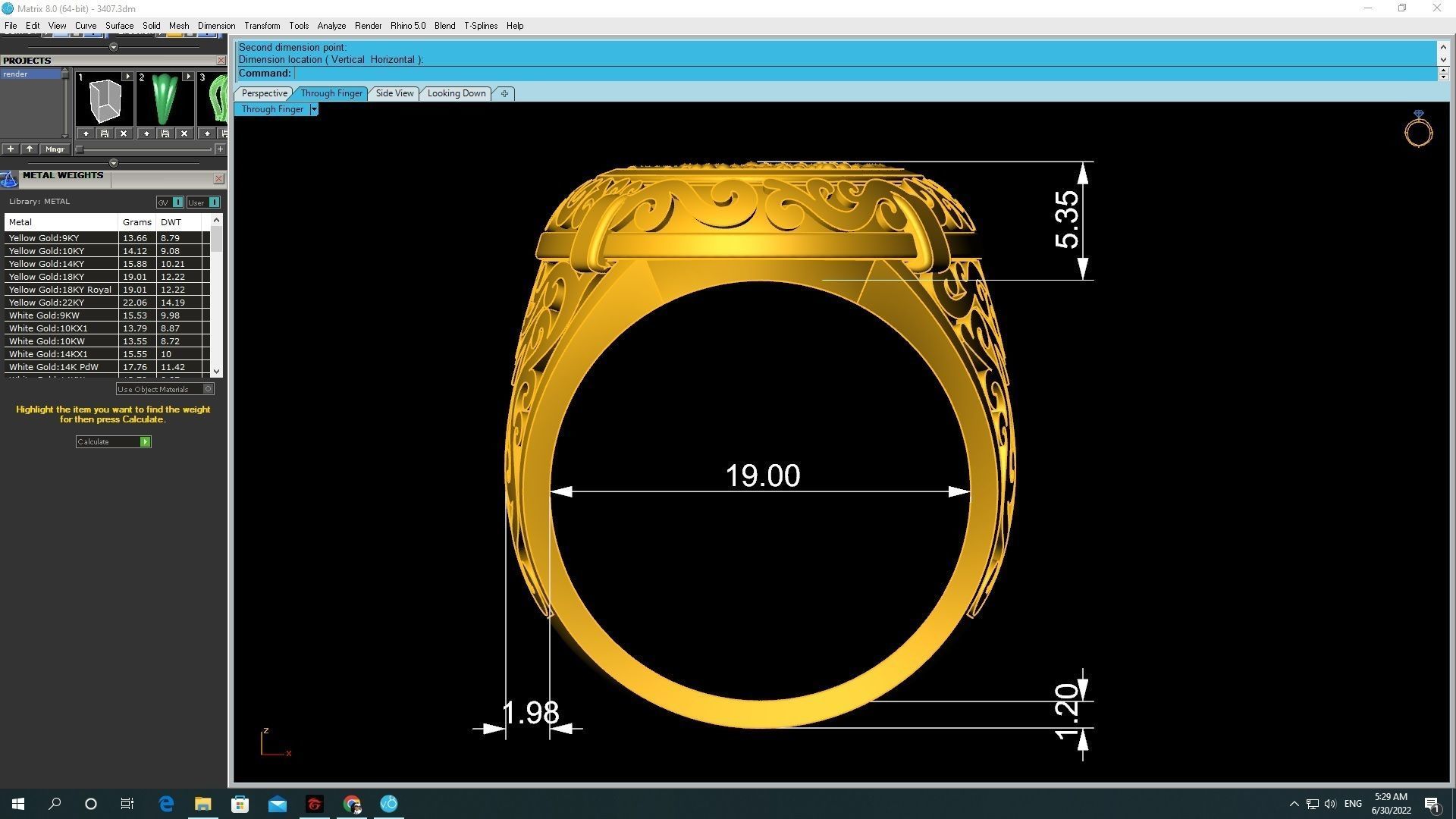 texture art men ring 3407 3D print model_3